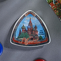 Магнит треугольник "Москва" , керамика, деколь