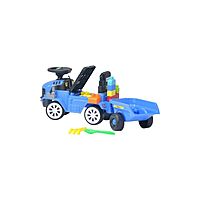 Детская Каталка Everflo Builder truck, blue, c прицепом и кубиками