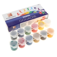 Гуашь 12 цветов по 20 мл "Классика", блок-тара