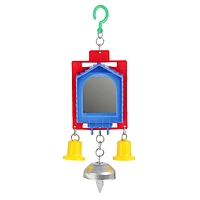 Игрушка для птиц зеркало двойное с металлическим и пластиковыми колокольчиками №2
