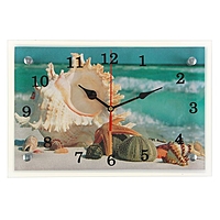 Часы настенные прямоугольные «Ракушки», 20 × 30 см, микс
