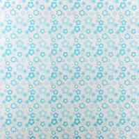 Бумага упаковочная перламутровая "Ромашки", цвет голубой
