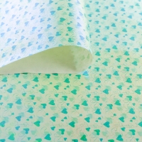 Бумага упаковочная перламутровая "Два сердца", цвет зелёный