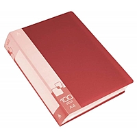 Папка 100 прозр вкладышей A4 700мкм Calligrata, карман на корешке, красная