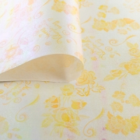 Бумага упаковочная перламутровая "Пышная роза", цвет жёлтый
