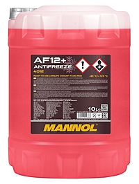 Антифриз Mannol 4012 AF12+ Longlife -40°C 10 л красный