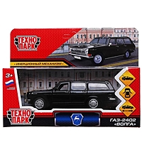 Машина металл. "Группа ГАЗ. ГАЗ-2402 "ВОЛГА", 12 см, двери, багаж, цвет черный 2402-12-BK