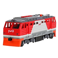 Модель "Тепловоз РЖД", 30 см, свет-звук, двери, 4 кноп, инерц. LOCO-30PLRZD-RDGY
