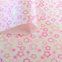 Бумага упаковочная перламутровая "Ромашки", цвет розовый