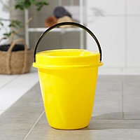 Ведро с крышкой 10 л Лайт, цвет желтый