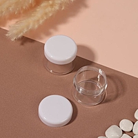 Баночки для декора набор 2шт круг 20гр бел/прозрач пакет QF