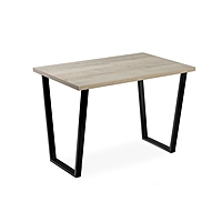 Стол АТЛАНТ-06 1200*800х750 Галифакс белый/Опора АТЛАНТ-Черный матовый