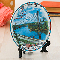Тарелка сувенирная "Тюмень", 15 см, керамика, деколь