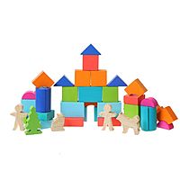 Деревянный конструктор Цветной Томик 45 деталей