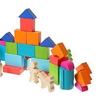 Деревянный конструктор Цветной Томик 45 деталей