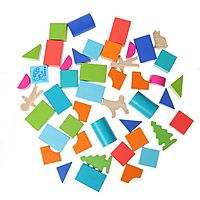 Деревянный конструктор Цветной Томик 45 деталей