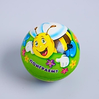 Мягкий мяч "Зайчик, пчелка, ёжик", 6,3 см, МИКС