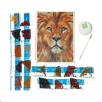 Алмазная вышивка с полным заполнением "Лев" 15*21 см, на холсте