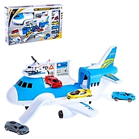 Самолет - парковка "Авиабаза" с 4 машинками и вертолетом