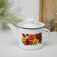 Чайник 1 л цил деколь МИКС (белый)