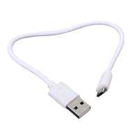 Провод для зарядки и передачи данных Luazon USB - microUSB, 20см, белый 86557