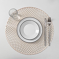 Набор салфеток кухонных 4 шт "Вира" 38х38 см, цвет золото