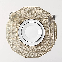 Набор салфеток кухонных 4 шт "Гипноз" 38х38 см, цвет золото