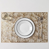 Набор салфеток кухонных 4 шт "Веер" 38х38 см, цвет золото