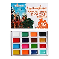 Акварель художественная набор в кюветах 16цв*2.5мл
