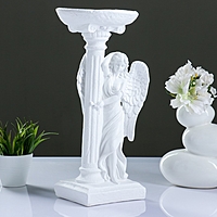 Статуэтка "Ангел девушка у колонны" белый