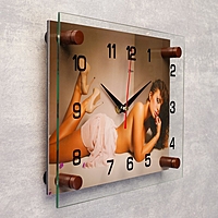 Часы настенные прямоугольные "Девушка", микс  20х26 см