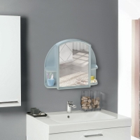 Шкафчик зеркальный для ванной комнаты "Орион", белый мрамор