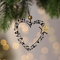 Новогодняя подвеска «Сердце со звездой» 8×18 см