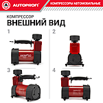 Компрессор автомобильный Autoprofi AKM-50 с сумкой