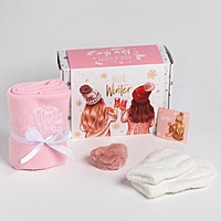 Набор подарочный "Have a happy New Year" плед, варежки, брелок