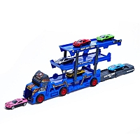 Грузовик "Пламя", с 2 металлическими машинами и запуском, МИКС