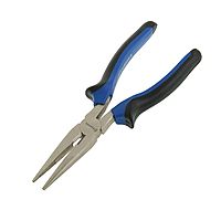 Длинногубцы TUNDRA, никелированные, двухкомпонентные рукоятки, 200 мм