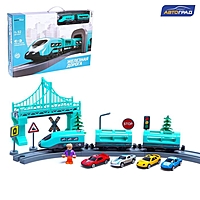 АВТОГРАД Железная дорога "Экспресс", 92 детали, работает от батареек