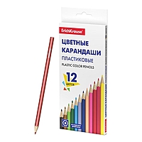 Пластиковые цветные карандаши 12 цветов, ErichKrause Basic, шестигранные