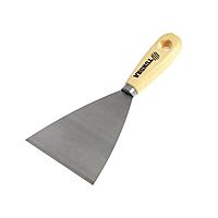 Шпатель малярный TUNDRA, металлический, деревянная рукоятка, 100 мм