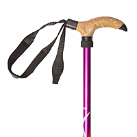 Палка-трость для скандинавской ходьбы телескопическая, 4-х секц, алюм до 135см, цвет сиреневый