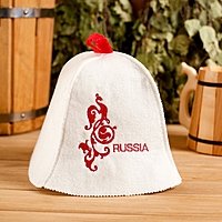 Банная шапка «Russia» белая