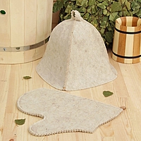 Набор для бани и сауны «Универсальный»: шапка, рукавица, комбинированный