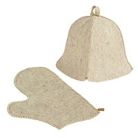Набор для бани и сауны «Универсальный»: шапка, рукавица, комбинированный