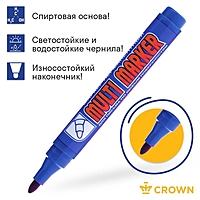 Маркер перманентный 3.0 мм Crown MULTI MARKER синий