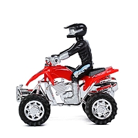 Мотоцикл инерционный "Квадрик" с гонщиком, цвета МИКС