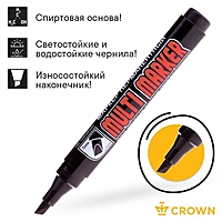 Маркер перманентный скошенный 5.0-1.0 мм Crown MULTI MARKER чёрный CPM-800CH