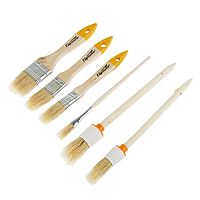 Набор кистей Sparta, 6 шт, плоские 3/4", 1", 1.5", круглые №1,№2, №4 ( 19, 25, 5 мм)
