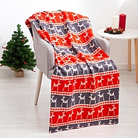 Плед Веселые олени 120х150, флис 150гр/м, пэ100%