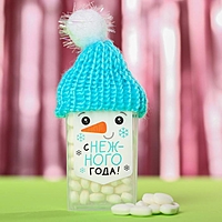 Драже в банке с шапочкой "Снежного года", мята, 15 г.